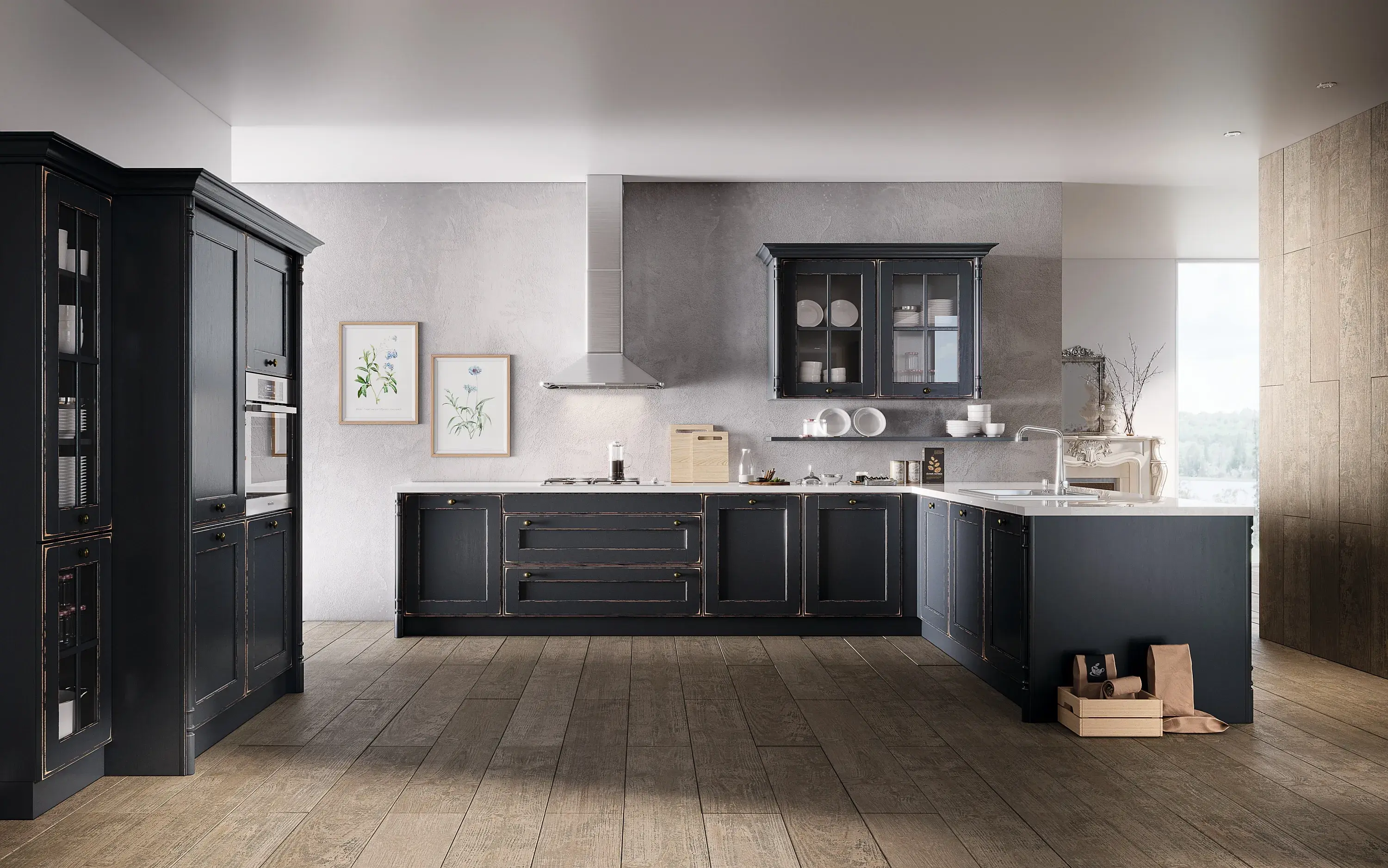 OSTER Landhausküche modern OLDHAM Erle Nightgrey