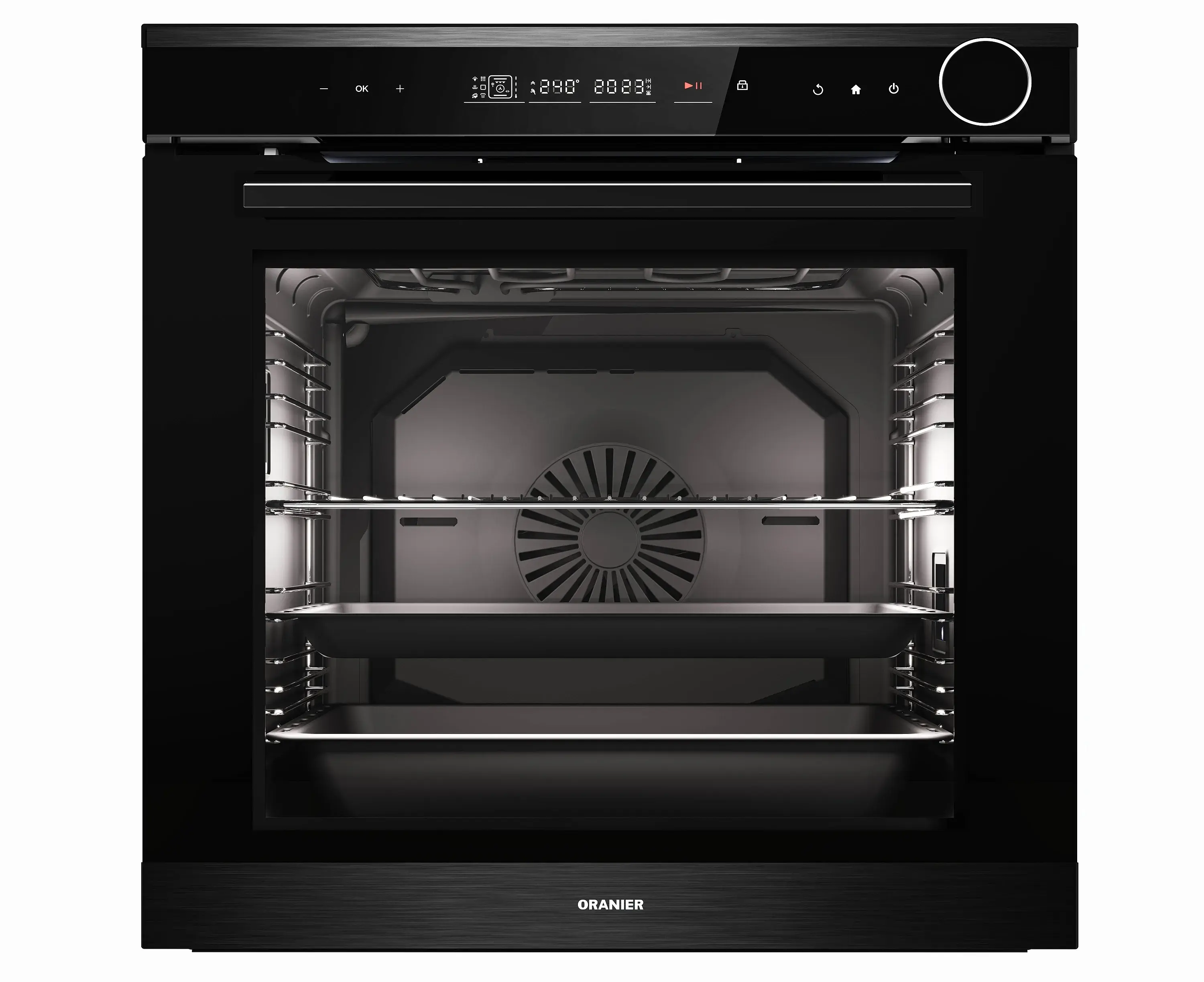 Oranier Einbaubackofen mit Dampfassistenz und Pyrolyse-Funktion